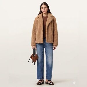 The Hidden Way Camel Teddy Bear Coat Jacket Size 4